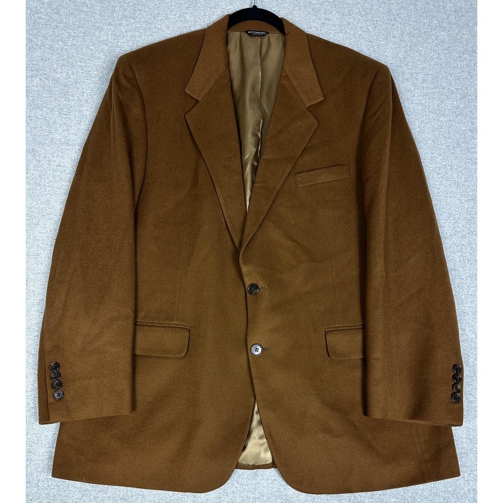 Lord & Taylor Blazer Mens Brown 100% Cashmere Two Button Sport Coat Made in USA